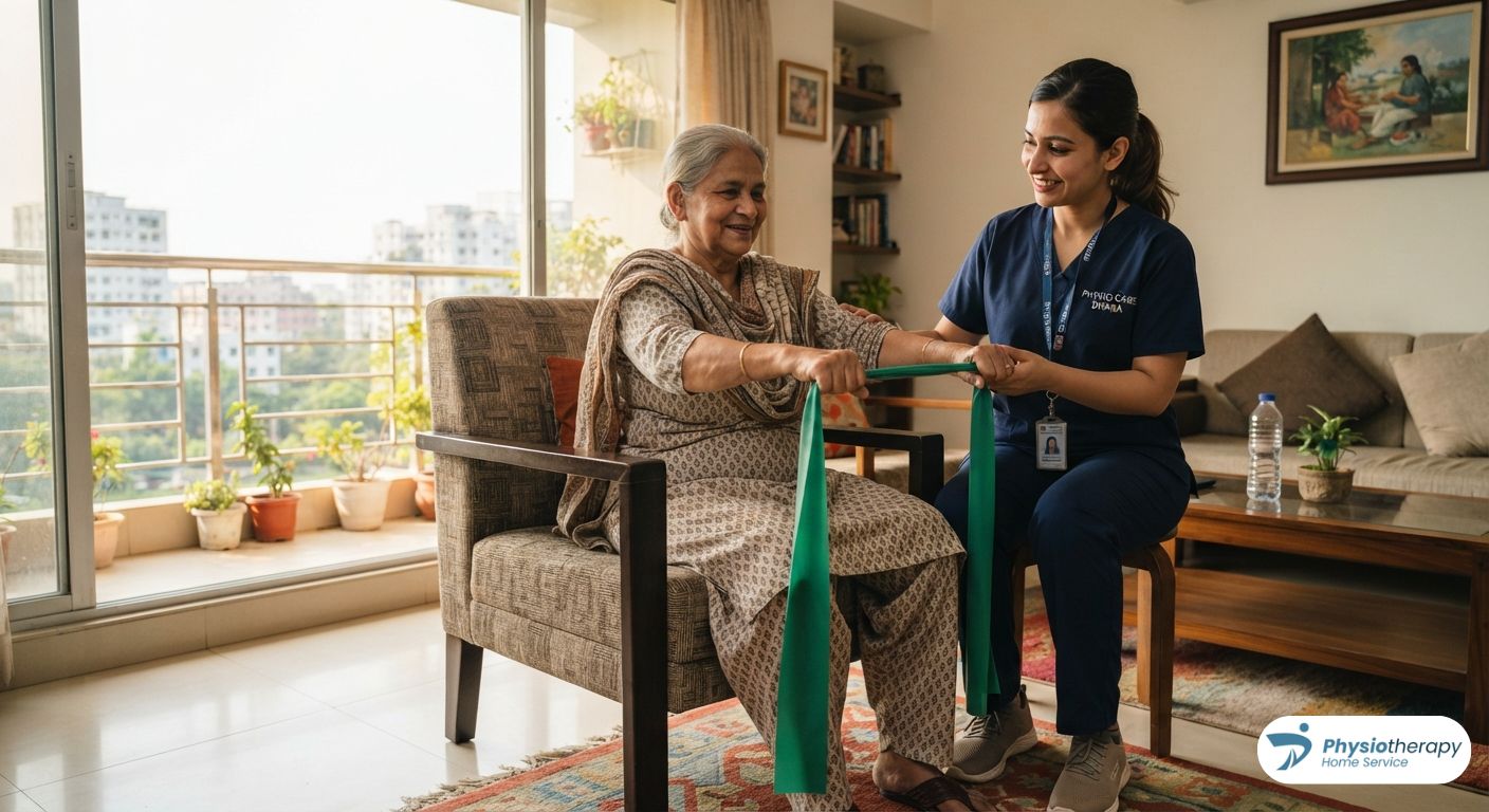 Professional physiotherapist providing musculoskeletal physiotherapy home service in Dhaka