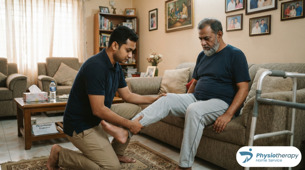 Certified physiotherapist providing post-operative surgical rehabilitation home service in Dhaka