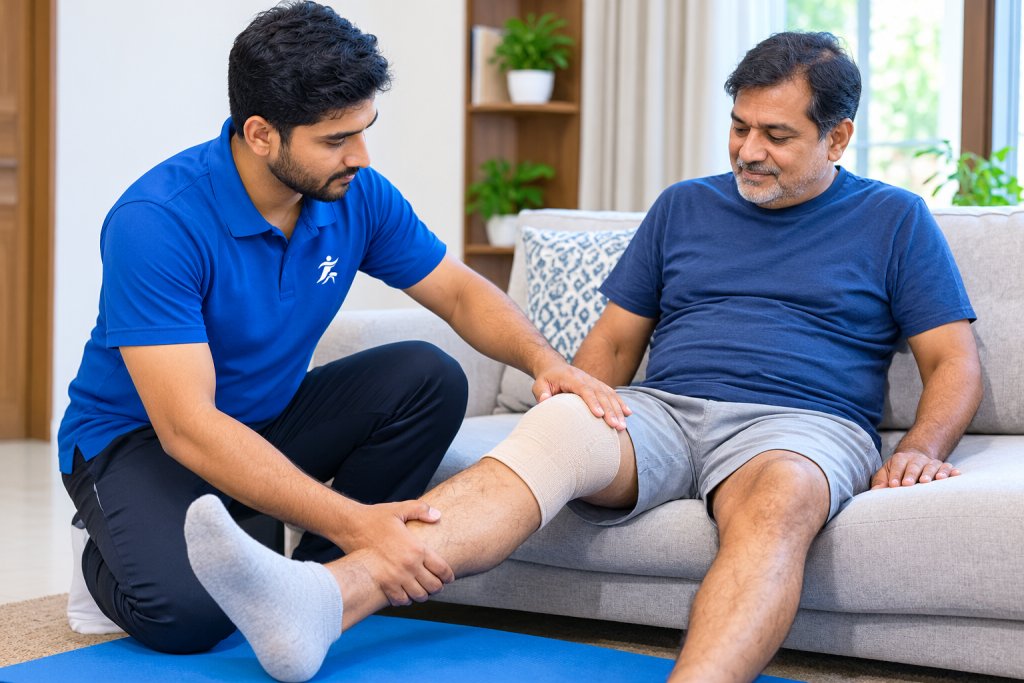 Knee replacement physiotherapy at home in Dhaka