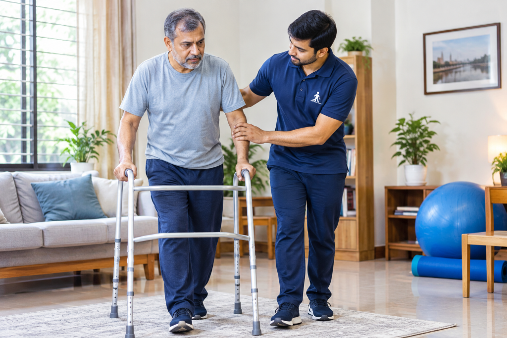 Stroke walking rehabilitation at home in Dhaka