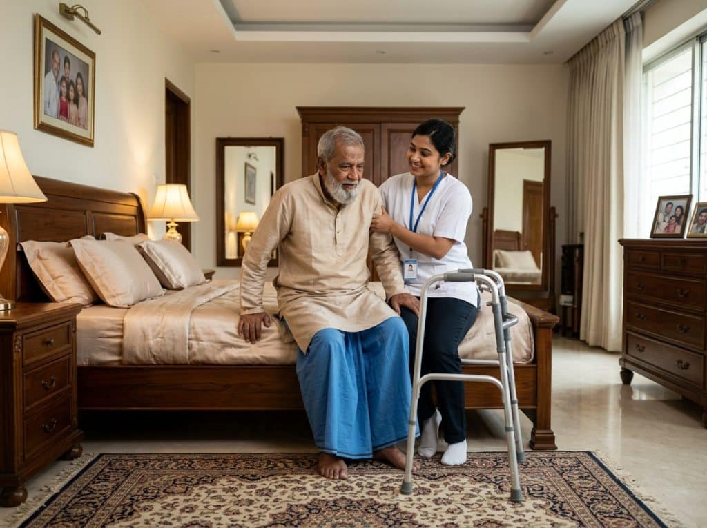 Dedicated one on one manual therapy session during home physiotherapy visit in Dhaka