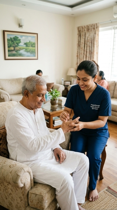 One-on-one physiotherapy doctor home visit Dhaka for senior patient