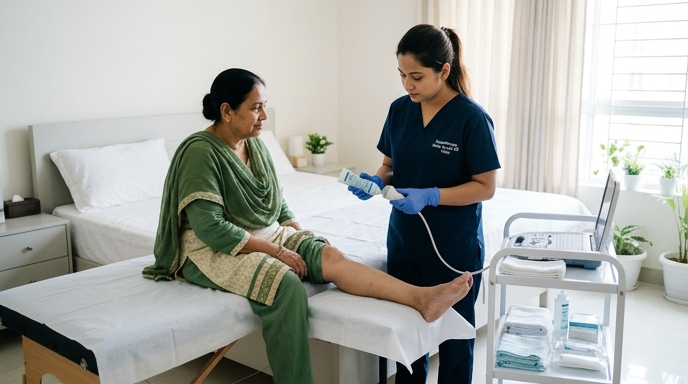 Safe sanitized in-home physiotherapy home service in Baridhara bedroom setting