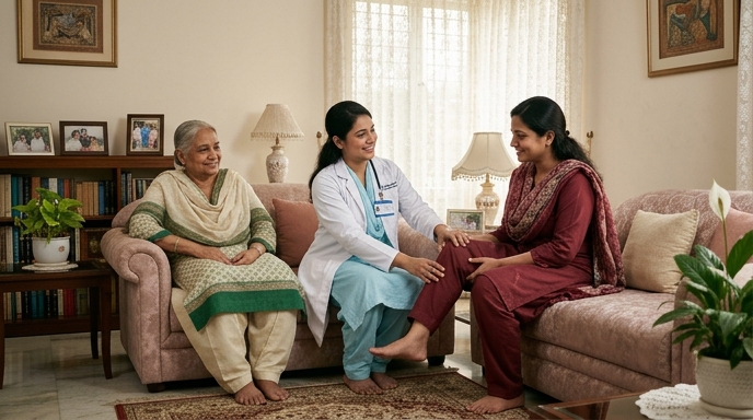 therapist checked patient legs
